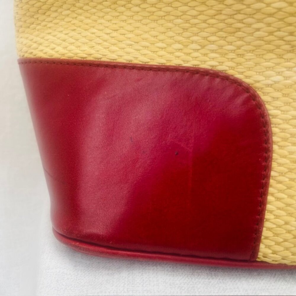 Rafe New York Tote Satchel Bag - Red Tan 16" X 11" - Picture 4 of 16